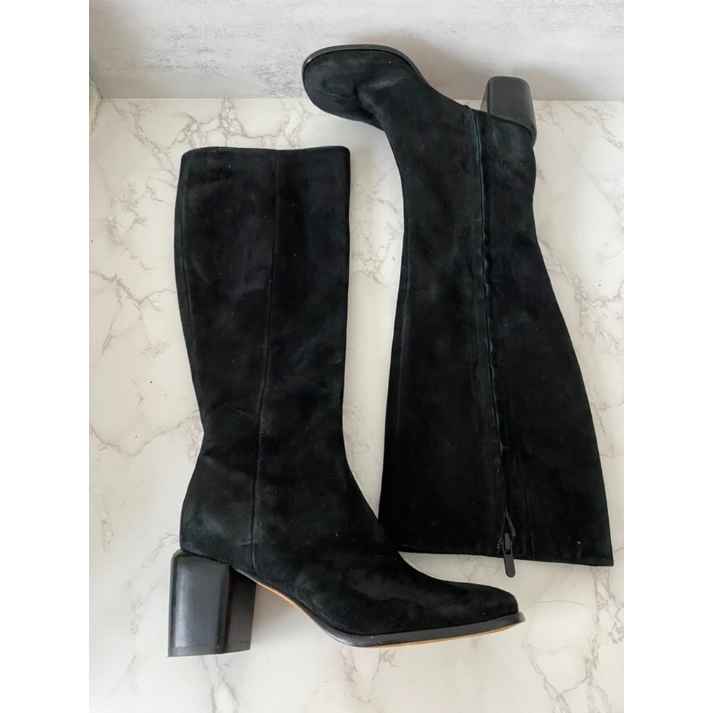 Vince Maggie Suede Tall Knee-High Boot 5.5 Black Dressy Minimalist MSRP $650